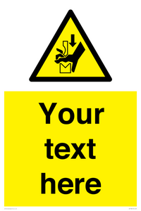 Custom warning hand crushing between press brake tool